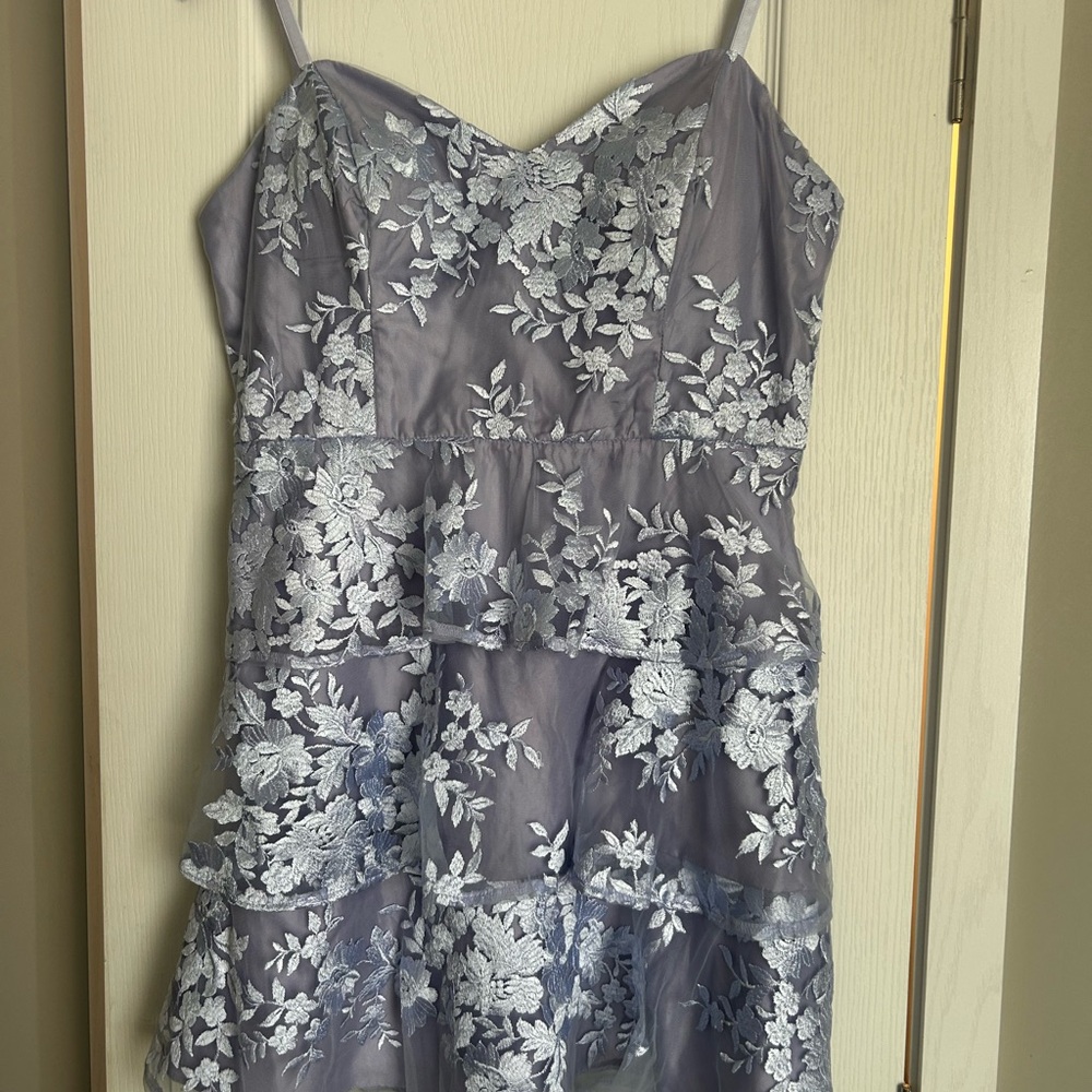 BCX Lilac Floral Embroidered Dress